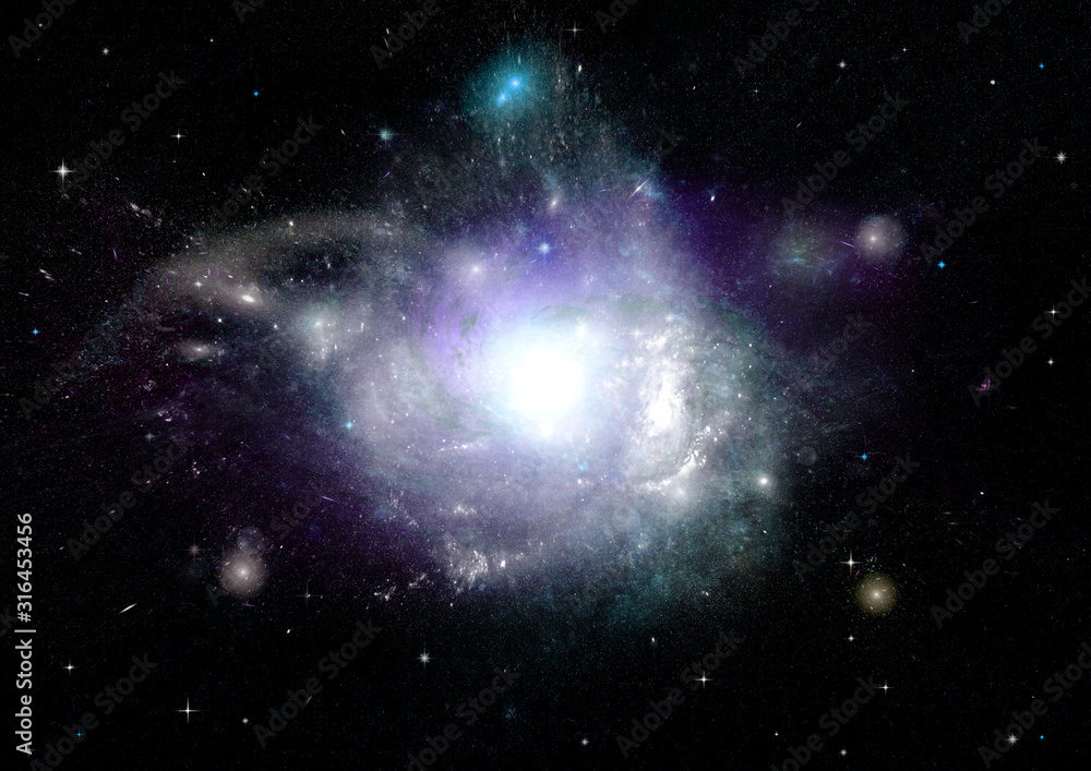 Stars, dust and gas nebula in a far galaxy Stars, dust and gas nebula in a far galaxy
