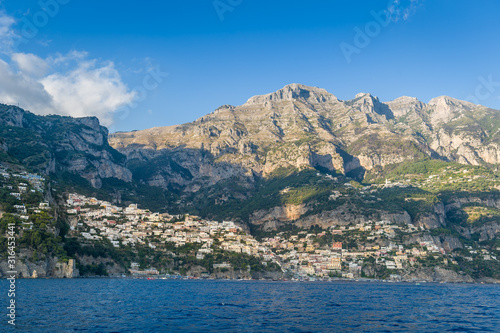 Postitano landscape view from the water. Amalfi coast, Italy. © AlexanderNikiforov