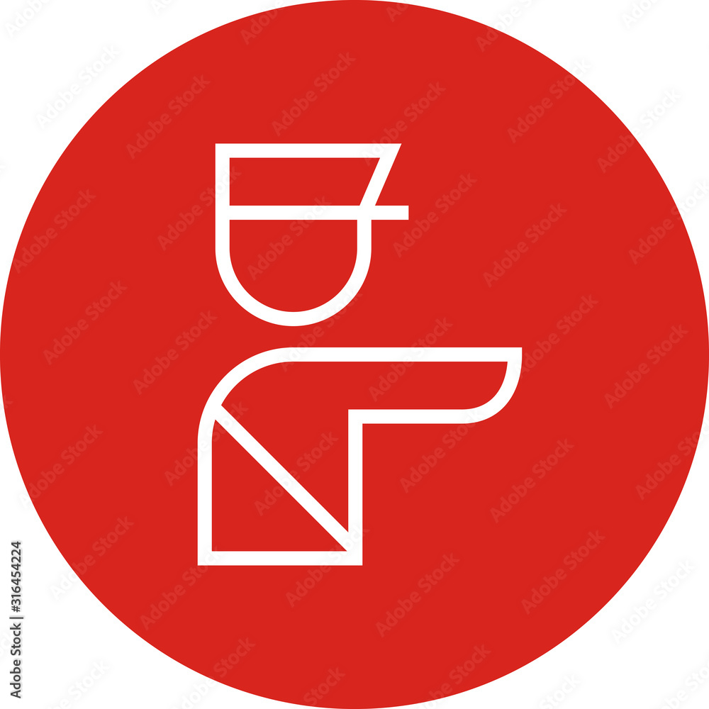Security Guard Policeman Pointing Outline Icon Security Guard Policeman Pointing Outline Icon