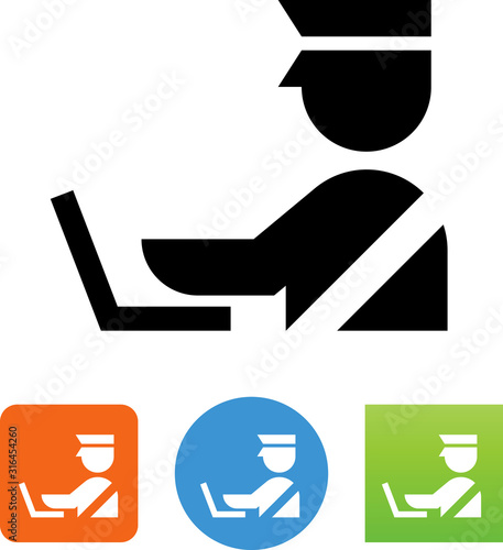 Customs Agent Inspecting Laptop Icon