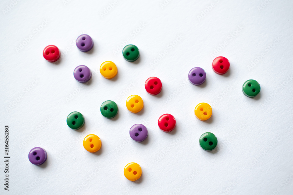 Colorful buttons on white background Colorful buttons on white background
