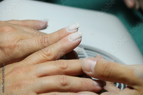 color manicure work on processes