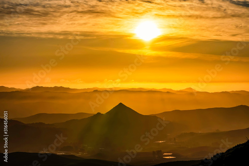 Yellow Sunset in Mountains © Mark