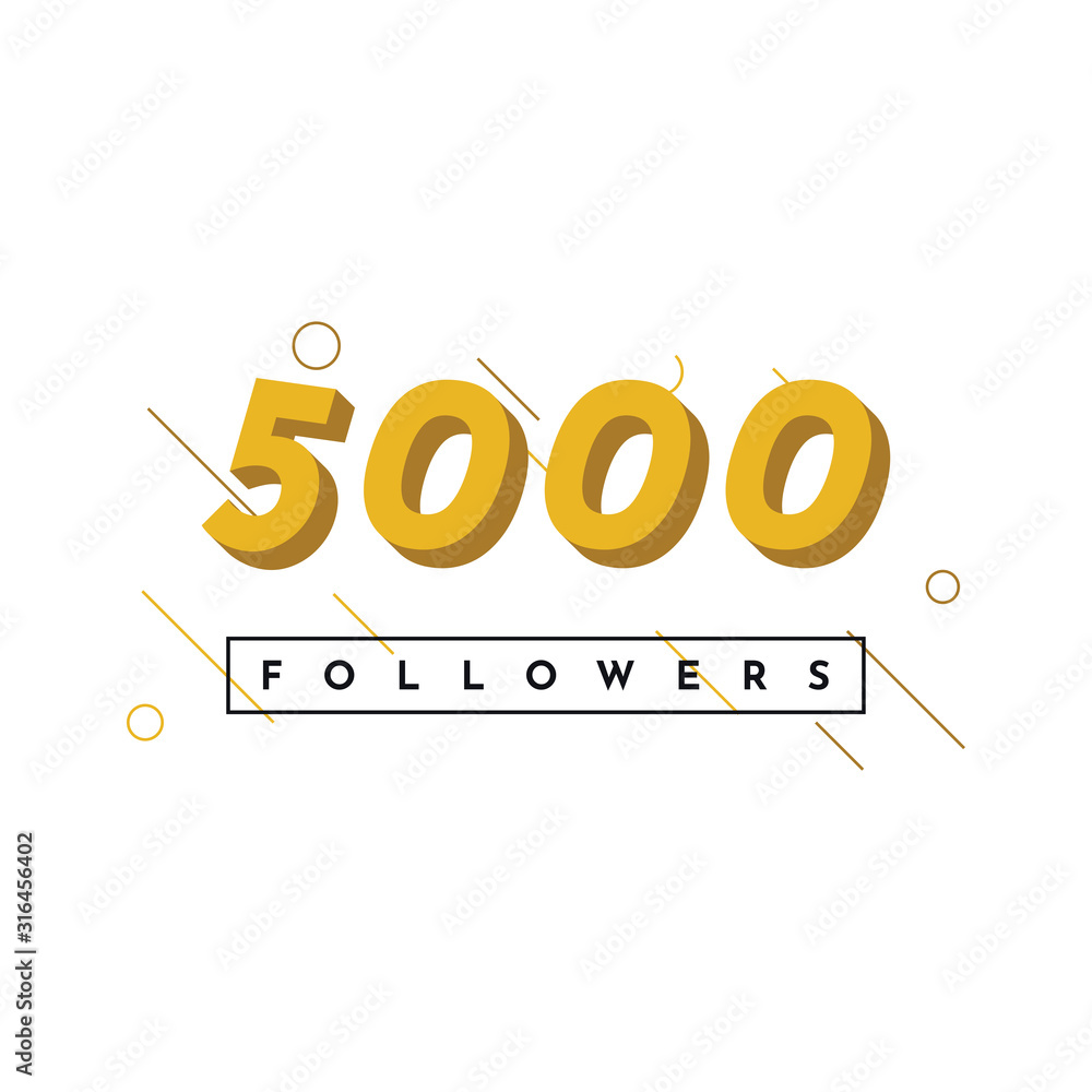 Thank You Followers Template Design Stock Vector | Adobe Stock
