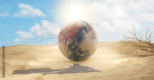 desert and planet earth 3d-illustration sand design. elements of this image furnished by NASA