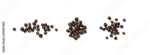 Slika na platnu Dry Elderberry Piles Collection Isolated on White Background