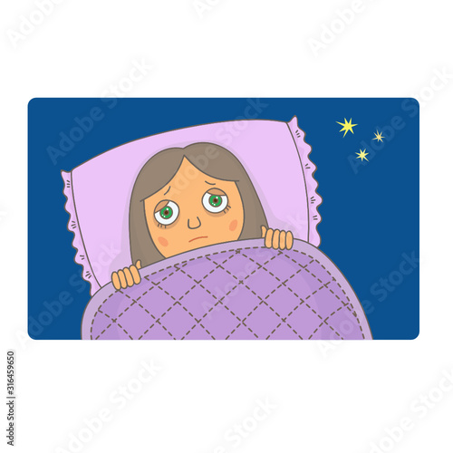 Insomnia. Woman can not sleep.