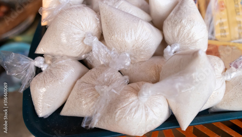 Small bags of gari