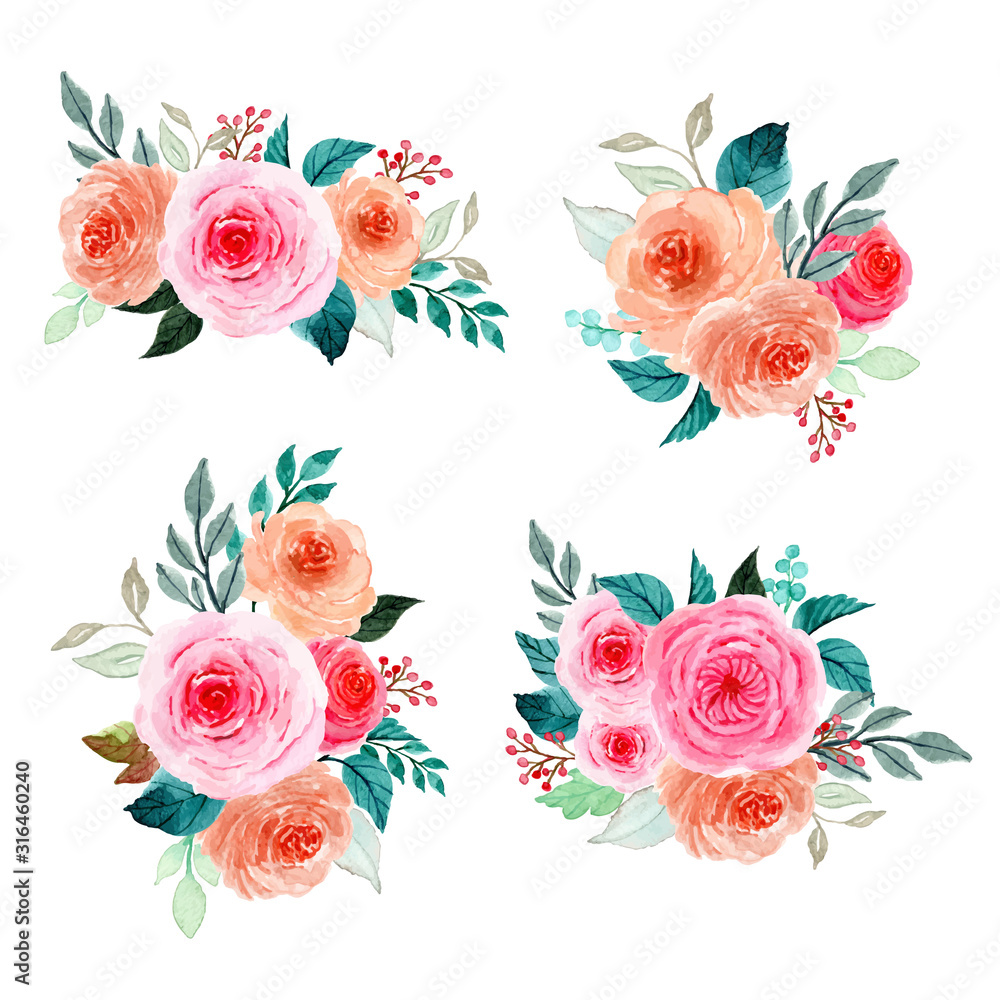  beautiful watercolor floral arrangement collection