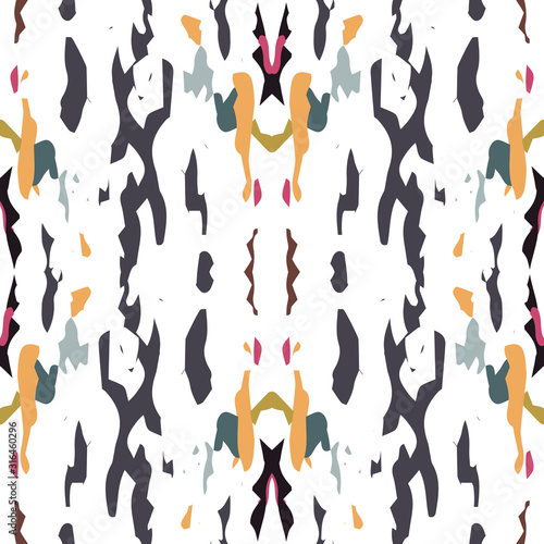 Ikat, Tie Dye. Batik, Hand Drawn Ornament. 