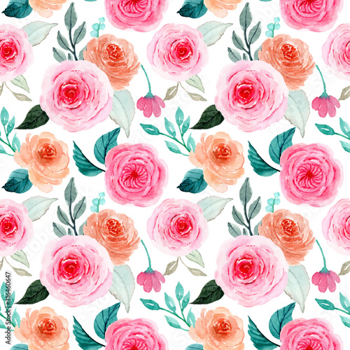 lovely watercolor floral seamless pattern