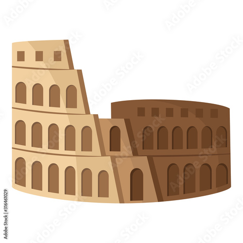 Isolated Rome Colosseum icon
