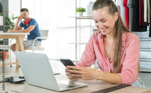 adult  women are using video chat with people follow on social media