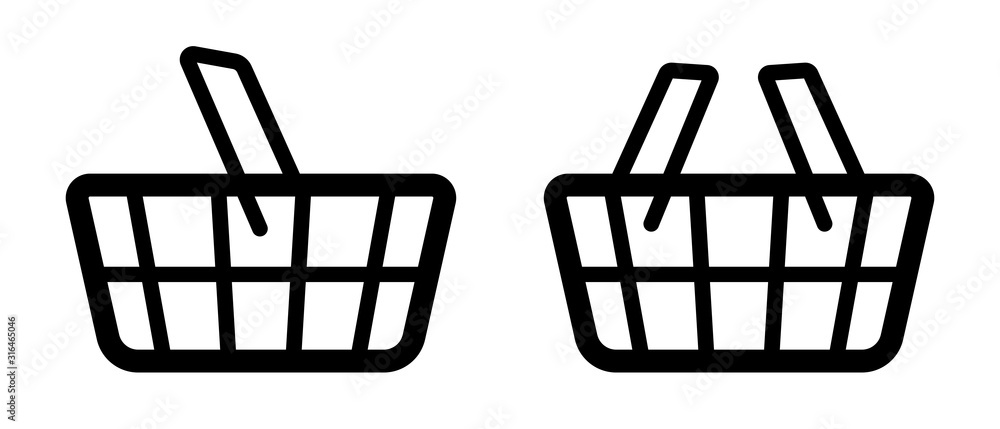 Shopping basket symbols line art icons Shopping basket symbols line art icons