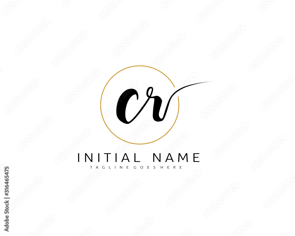 C R CR Initial handwriting logo vector. Hand lettering for designs. C R CR Initial handwriting logo vector. Hand lettering for designs.