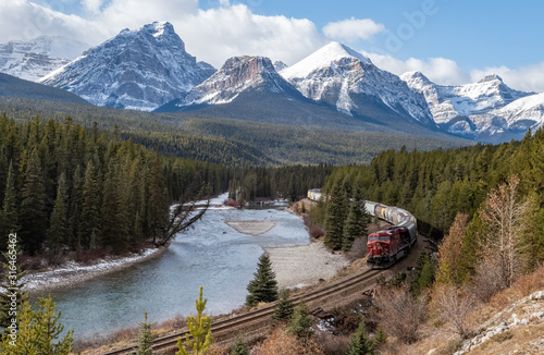 Train in a valley in Banff Canada © Harry Collins