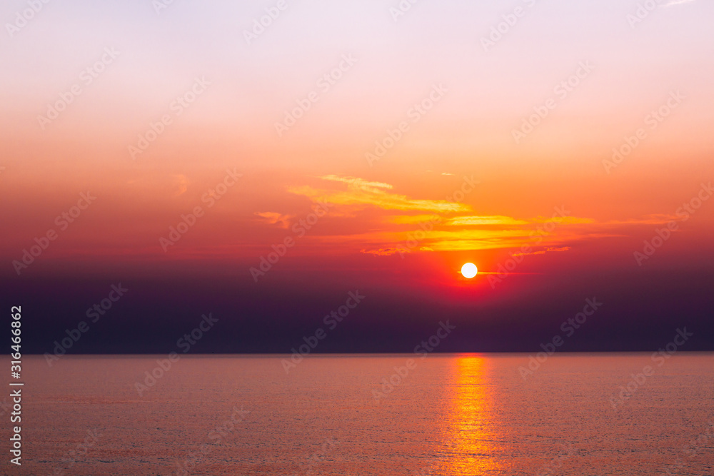 Sunset over the sea.
