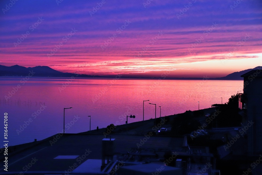 Obraz premium 宍道湖の夕日