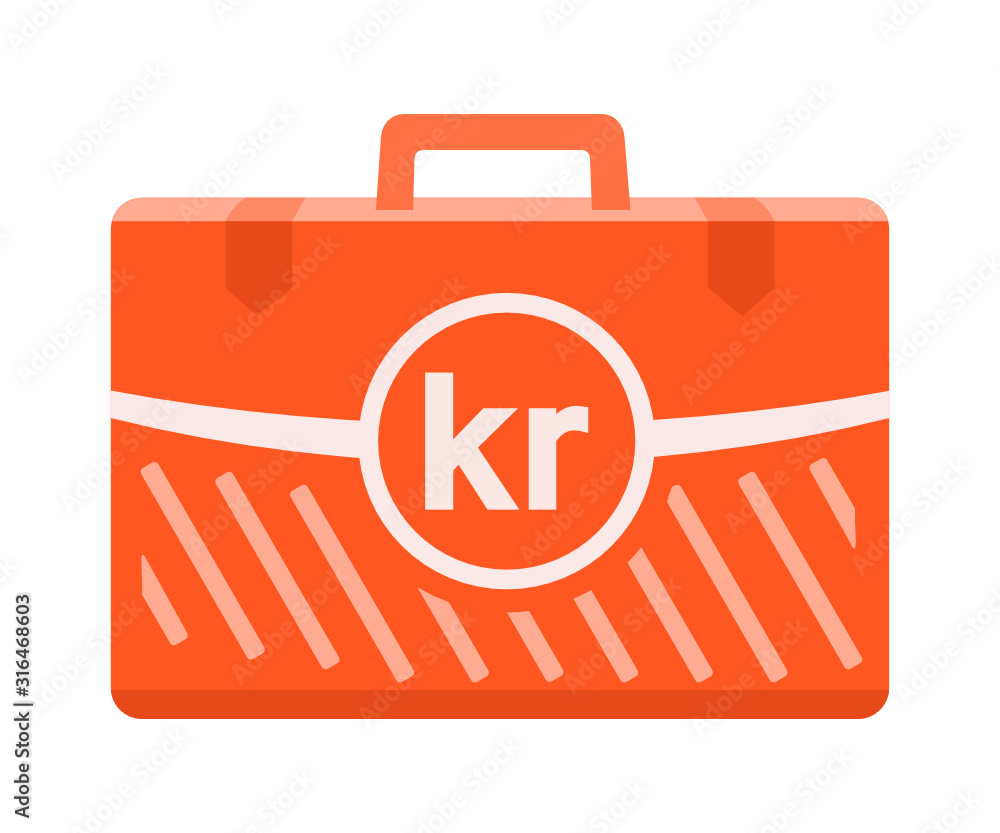 Danish Krone Money inside case box vector icon logo illustration and design. Denmark currency, business, payment and finance element. Can be used for web, mobile, infographic, and print. Danish Krone Money inside case box vector icon logo illustration and design. Denmark currency, business, payment and finance element. Can be used for web, mobile, infographic, and print.