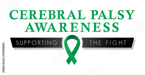 Cerebral Palsy Awareness Ribbon | Logo for Fundariasing Campaigns | Vector Graphic to Promote Health Education | Orthopedic Impairment photo