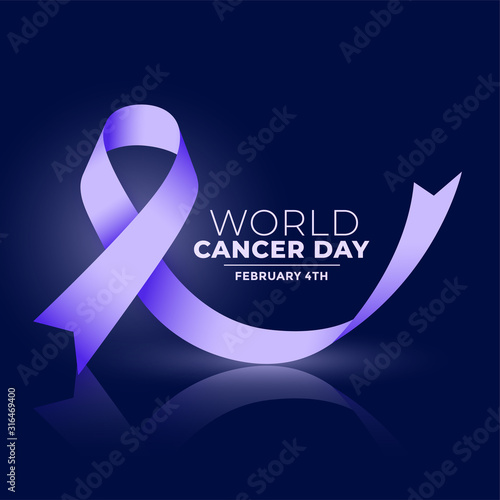 world cancer day ribbon concept banner design