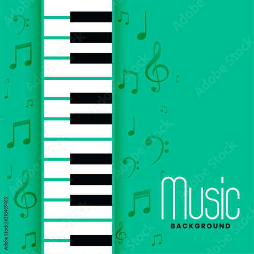 piano and musical notes melody background design