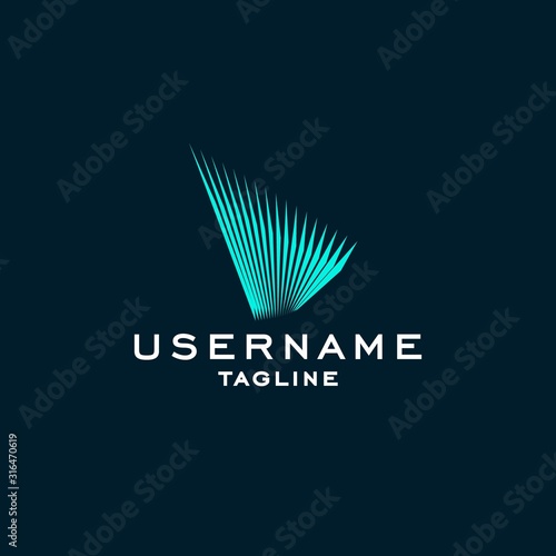 blue light logo design inspiration . spotlight logo design template . letter M logo