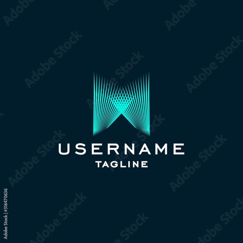 blue light logo design inspiration . spotlight logo design template . letter M logo