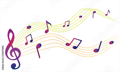 Vector illustration music note logo graphic design