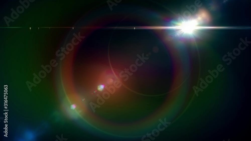 Light Burst Optical Lens Flare Effect on black background. 4K Very High Quality .
