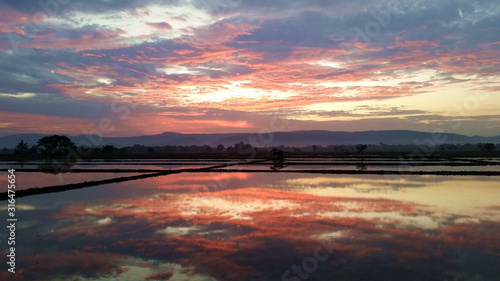 Sunrise on the winter morning at Chaing Rai Thailand
