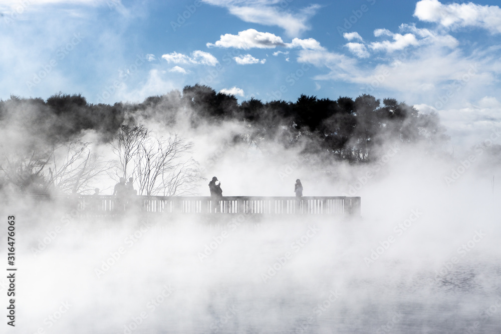 Fototapeta premium Rotorua has intermittent hot springs throughout the city.