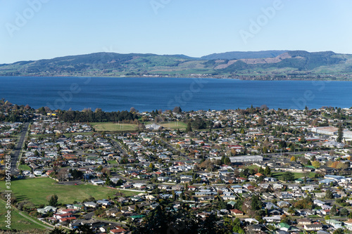 Amazing city view in Rotorua from Aorangi Peak photo