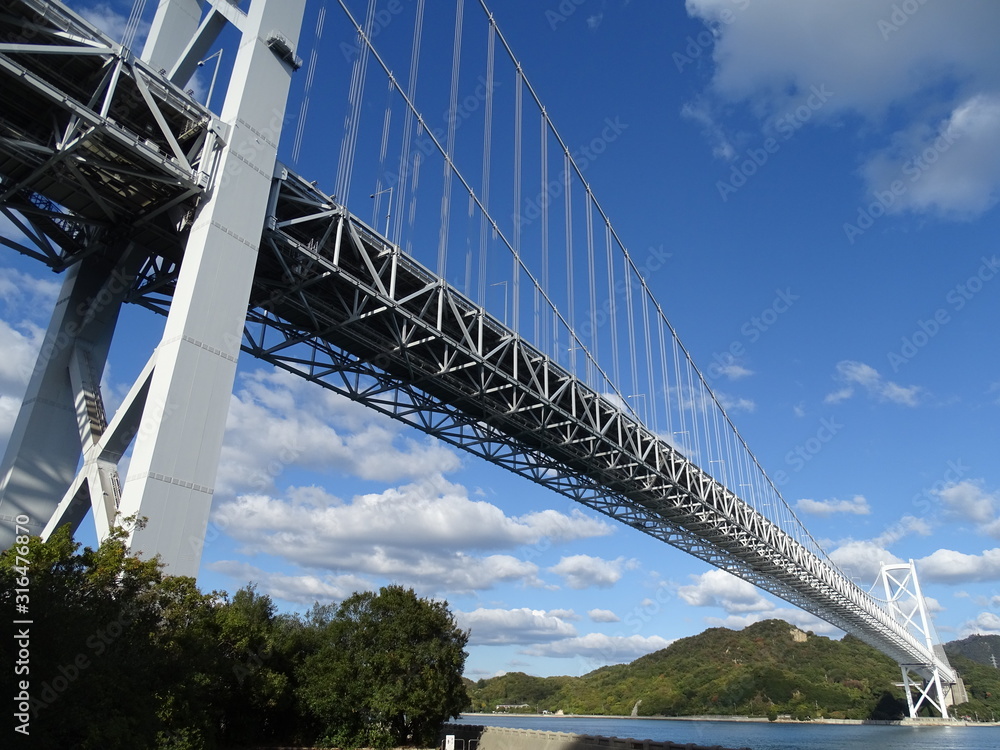 因島大橋と灯台