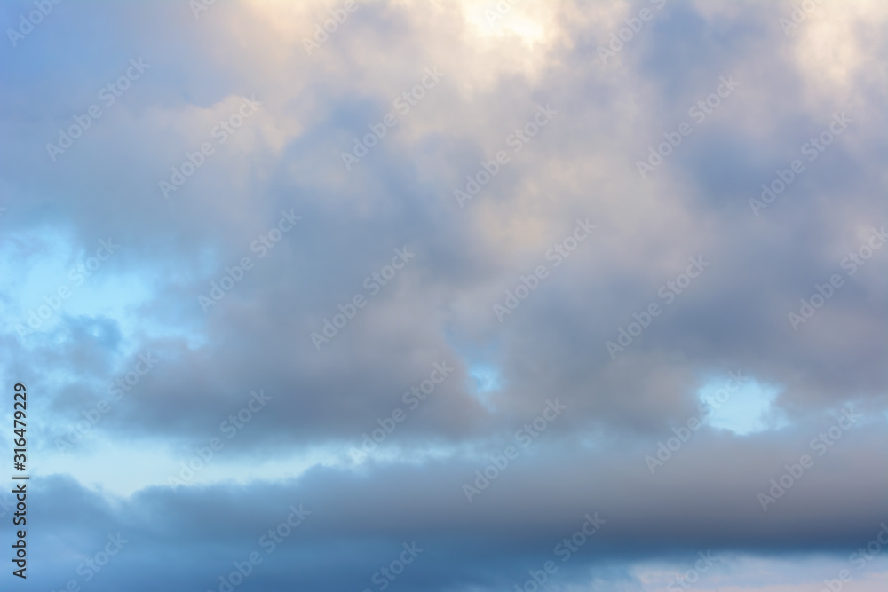 Beautiful sky with heavy, rainy clouds. Bright clouds. Beautiful sky with heavy, rainy clouds. Bright clouds.