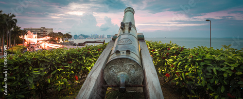 Fort Cornwallis in George Town, Penang, Malaysia. Panorama photo