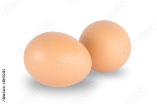 Chicken egg isolated on white background. Clipping path include in this image.