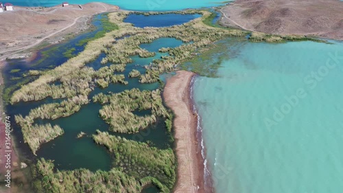 Balkhash region, Kazakhstan summer 2019, salt lake: photo