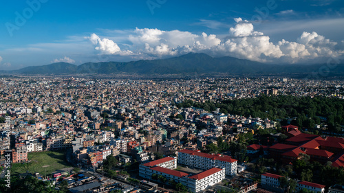 Fototapeta Naklejka Na Ścianę i Meble -  Kathmandu, Nepal. Panorama from Swayambhunath stupa monkey temple