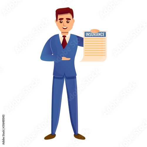 New insurance contract icon. Cartoon of new insurance contract vector icon for web design isolated on white background