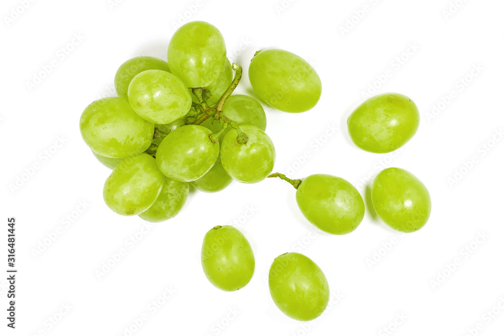 Fresh green grape isolated on white background. Fresh green grape isolated on white background.