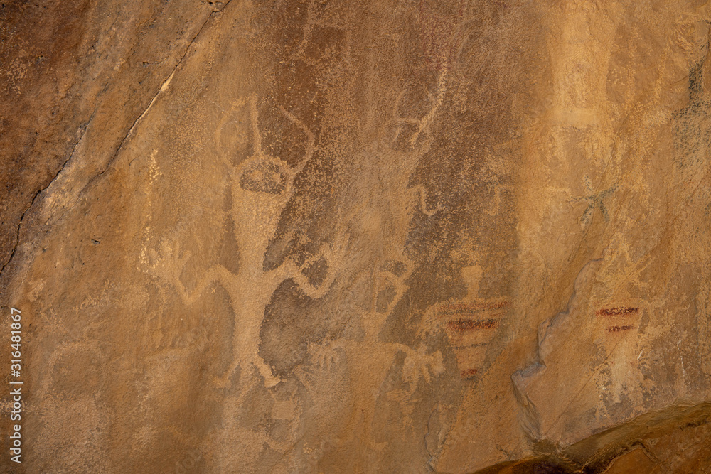 Ancient Alien Figures in Native American Cultural Rock Art Petroglyphs  Stock Photo | Adobe Stock