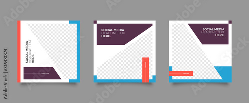 Modern Trendy promotion square web banner for social media mobile apps. Elegant sale and discount promo backgrounds for digital marketing