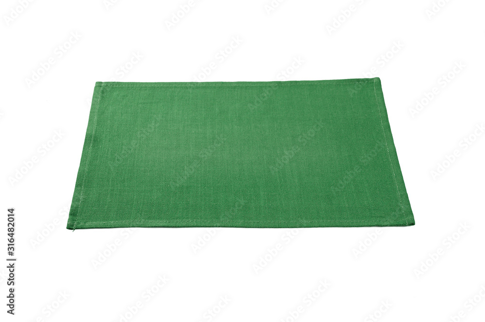 Green napkins isolated on white background Green napkins isolated on white background