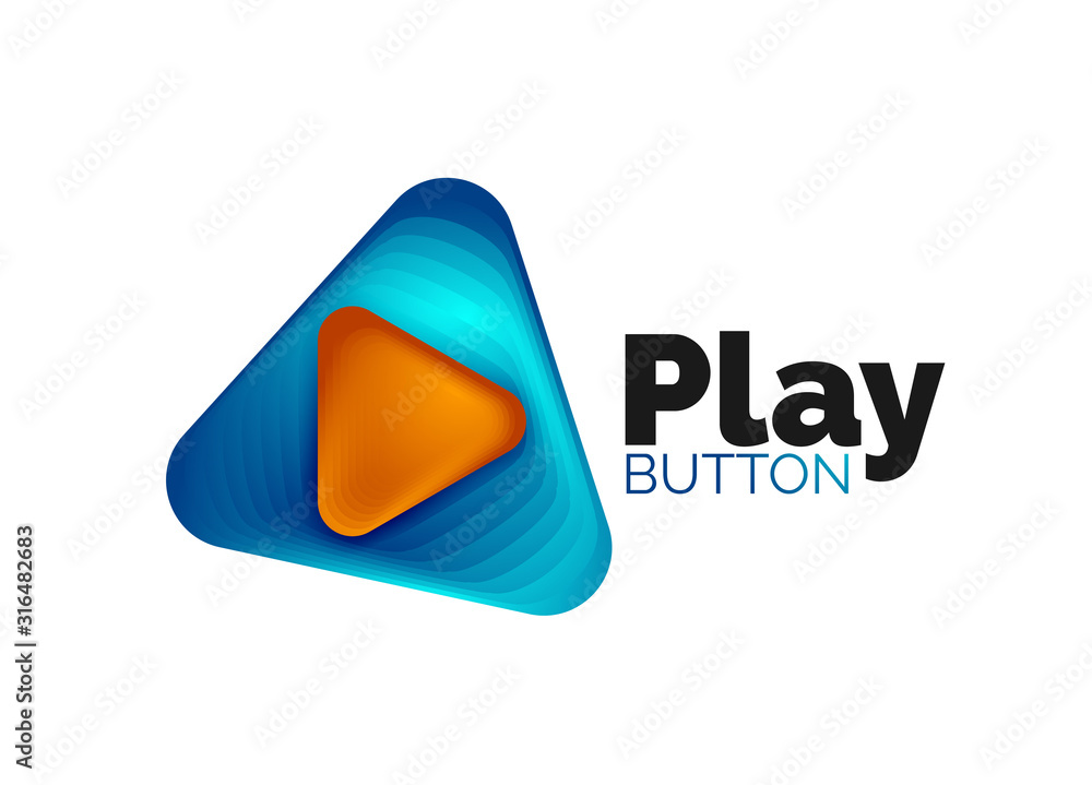 Play, arrow or download button icon, minimal design business logo template. 3d geometric bold in relief style with color blend steps effect. Vector Illustration For Wallpaper, Banner, Background, Card Play, arrow or download button icon, minimal design business logo template. 3d geometric bold in relief style with color blend steps effect. Vector Illustration For Wallpaper, Banner, Background, Card