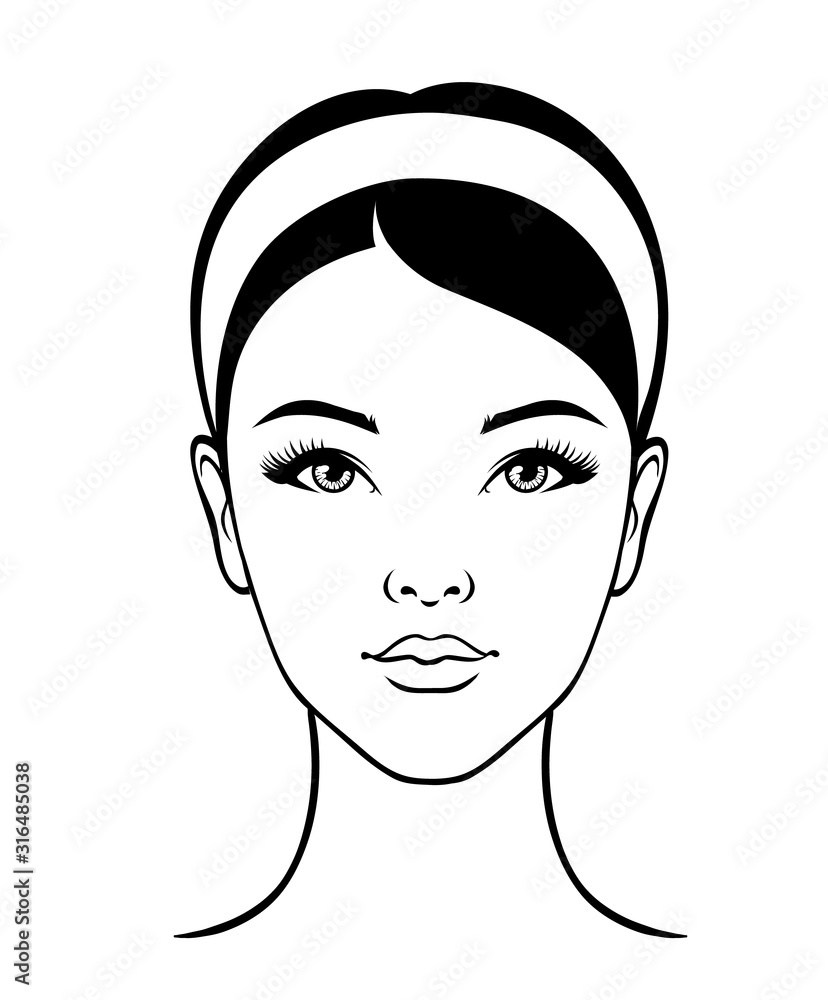 Beautiful female face of an asian girl. Portrait after cosmetic procedures. Beautiful female face of an asian girl. Portrait after cosmetic procedures.