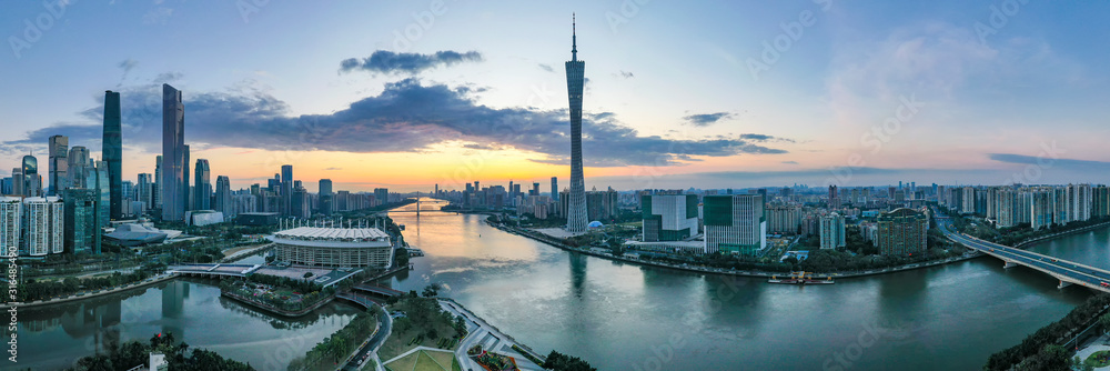 Fototapeta premium Aerial photo of Guangzhou City