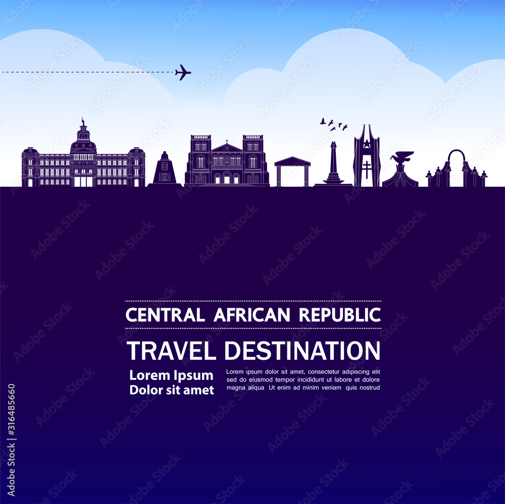 Central African Republic travel destination grand vector illustration. 