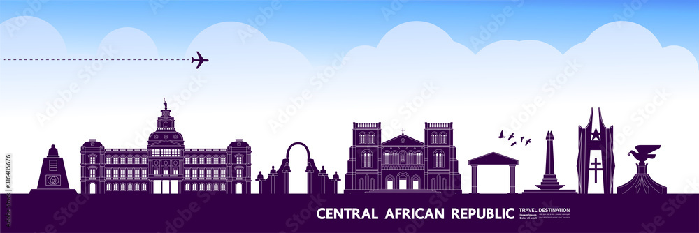 Obraz premium Central African Republic travel destination grand vector illustration. 