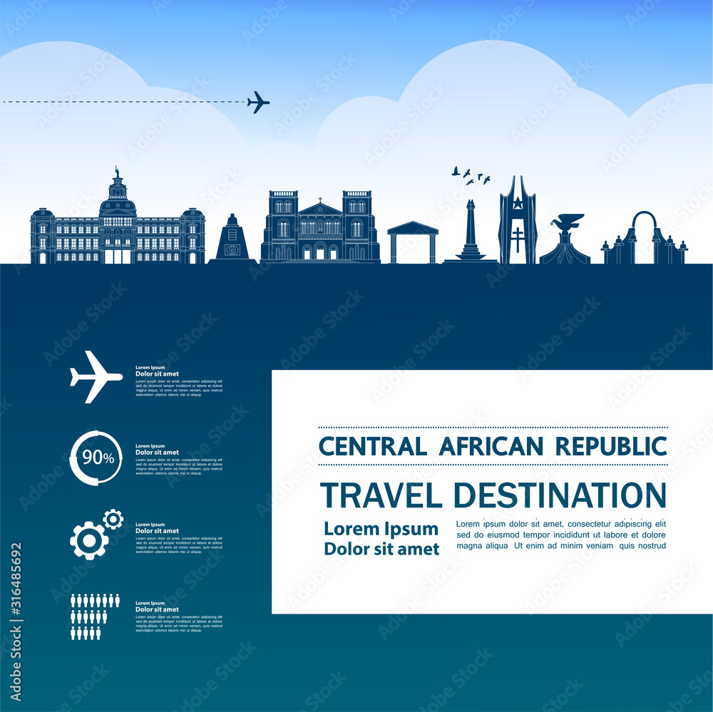 Central African Republic travel destination grand vector illustration. 